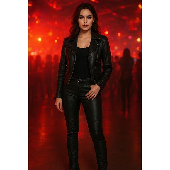 Urban Outfitters Silence & Noise Faux Leather Moto Zip Pants Black Size 27 - Picture 16 of 16